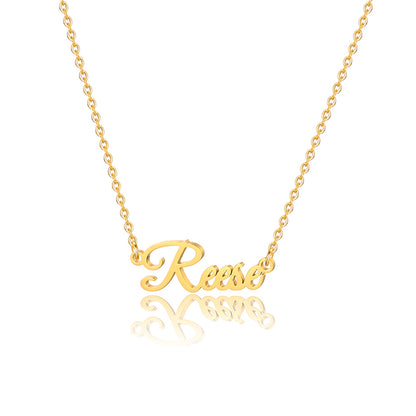 Simple Style Letter Stainless Steel Copper Plating 14k Gold Plated Pendant Necklace