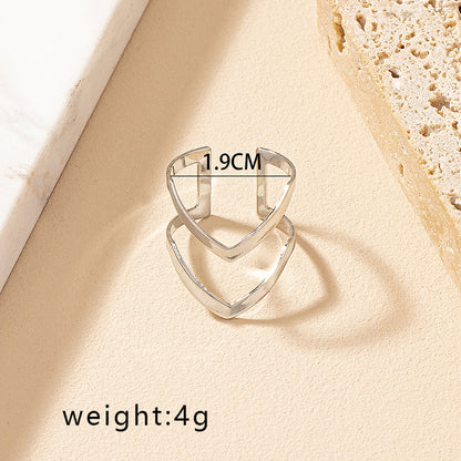 Simple Style V Shape Alloy Plating Gold Plated Women's Open Rings