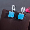 1 Pair Glam Square Plating Inlay Copper Artificial Gemstones Zircon White Gold Plated Rhodium Plated Drop Earrings