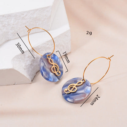 1 Pair Simple Style Geometric Plating Inlay Stainless Steel Acrylic Resin Drop Earrings