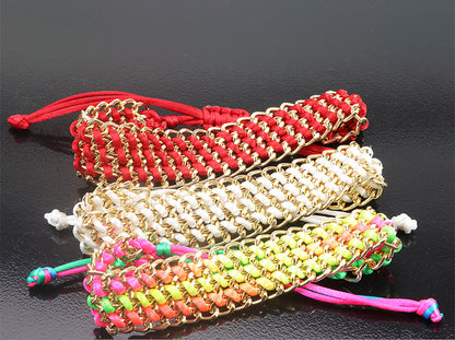 Simple Style Solid Color Alloy Knitting Unisex Bracelets