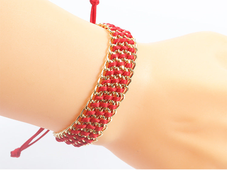 Simple Style Solid Color Alloy Knitting Unisex Bracelets