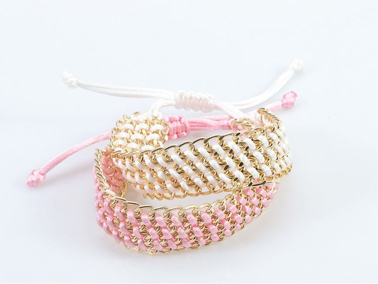 Simple Style Solid Color Alloy Knitting Unisex Bracelets