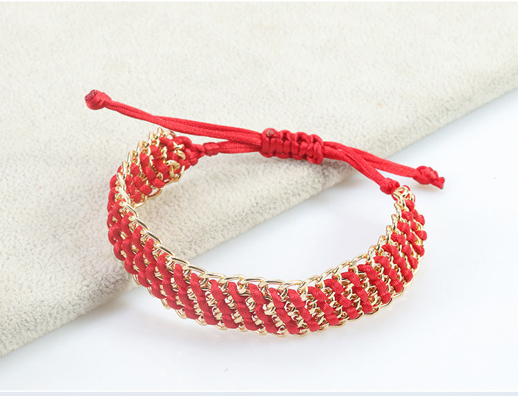 Simple Style Solid Color Alloy Knitting Unisex Bracelets