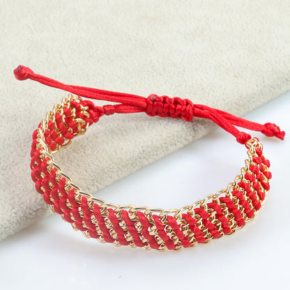 Simple Style Solid Color Alloy Knitting Unisex Bracelets