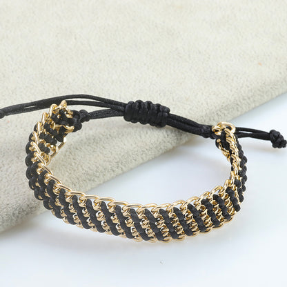 Simple Style Solid Color Alloy Knitting Unisex Bracelets
