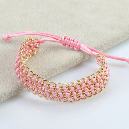 Simple Style Solid Color Alloy Knitting Unisex Bracelets