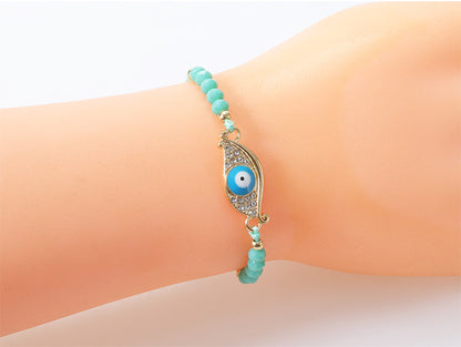 Ethnic Style Devil's Eye Alloy Inlay Rhinestones Unisex Drawstring Bracelets