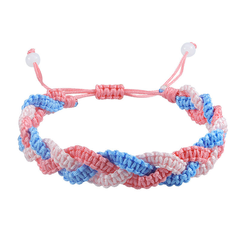 Simple Style Color Block Rope Knitting Unisex Drawstring Bracelets