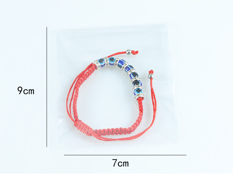 Ethnic Style Devil's Eye Rope Beaded Knitting Unisex Drawstring Bracelets