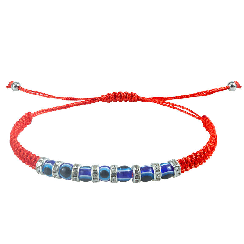 Ethnic Style Devil's Eye Rope Beaded Knitting Unisex Drawstring Bracelets