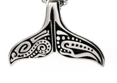 Hip-Hop Retro Fish Tail Stainless Steel Men'S Pendant Necklace