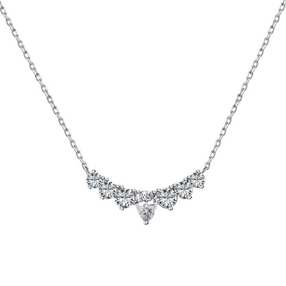 Simple Style Water Droplets Heart Shape Butterfly Sterling Silver Inlay Zircon Necklace