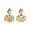 1 Pair Retro Round Plating Stainless Steel Drop Earrings