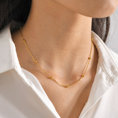 Ig Style Solid Color Stainless Steel Plating 18k Gold Plated Necklace