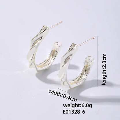 1 Pair Simple Style Geometric Plating Stainless Steel Hoop Earrings Drop Earrings