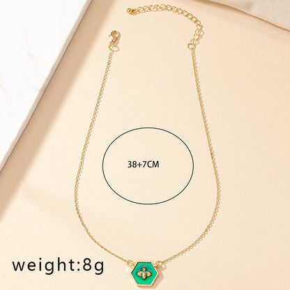 Retro Simple Style Bee Alloy Enamel Plating Women's Pendant Necklace