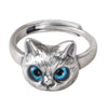 Cute Cat Copper Open Rings