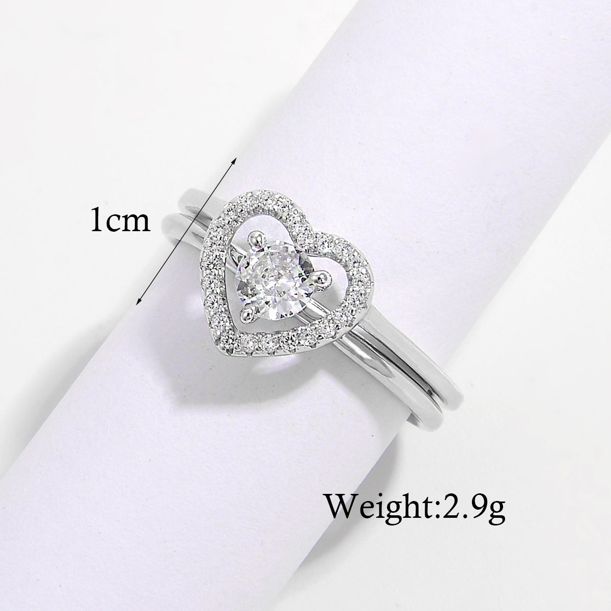 Elegant Simple Style Solid Color Sterling Silver Plating Inlay Zircon White Gold Plated Rhodium Plated Rings