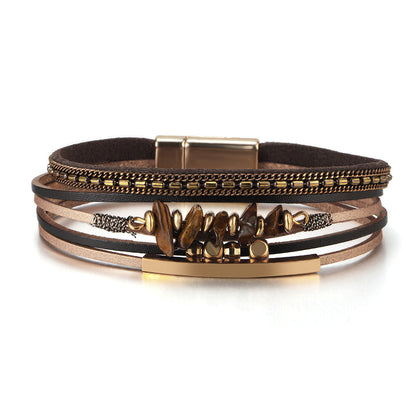 Simple Style Solid Color Pu Leather Plating Women's Wristband