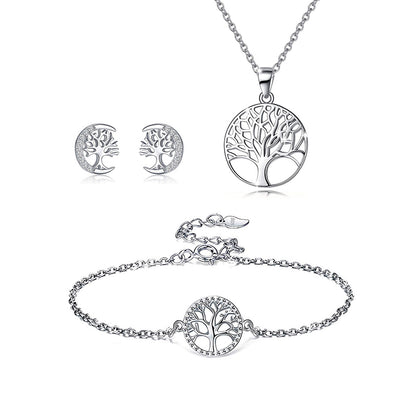 Elegant Tree Sterling Silver Plating Women's Bracelets Earrings Necklace