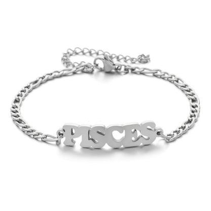 Fashion Letter Stainless Steel Gold Plated Bracelets