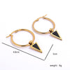 1 Pair Fashion Triangle Gold Plated Stainless Steel Gold Plated Drop Earrings