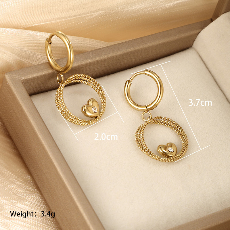 1 Pair Vintage Style Xuping Simple Style Pentagram Swan Plating Stainless Steel 14k Gold Plated Drop Earrings