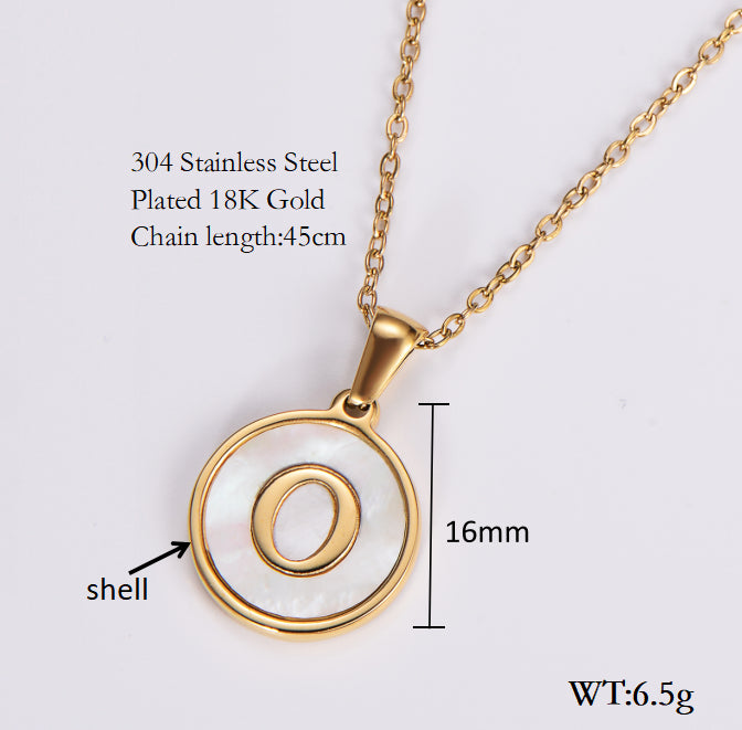 Simple Style Letter Shell Pendant Necklace