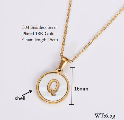 Simple Style Letter Shell Pendant Necklace