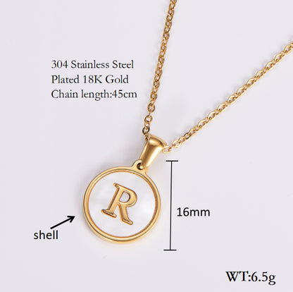 Simple Style Letter Shell Pendant Necklace