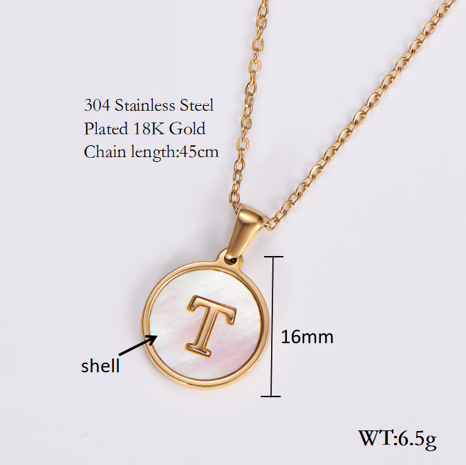Simple Style Letter Shell Pendant Necklace