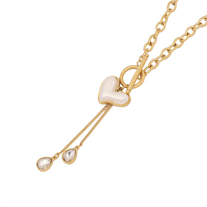 Simple Style Commute Heart Shape Stainless Steel Plating Pendant Necklace