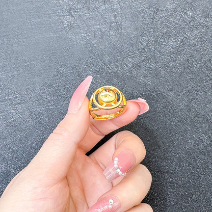 1 Piece Simple Style Flower Brass Plating Open Ring