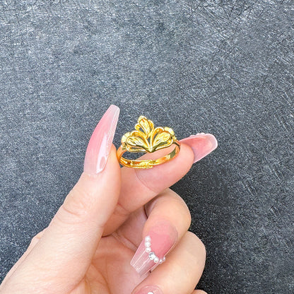 1 Piece Simple Style Flower Brass Plating Open Ring