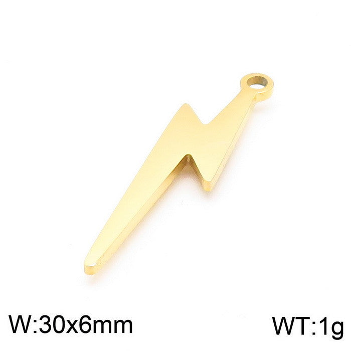 1 Piece Stainless Steel 18K Gold Plated Lightning