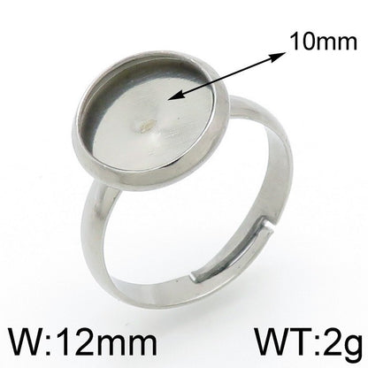 Simple Style Round Stainless Steel Plating Open Rings