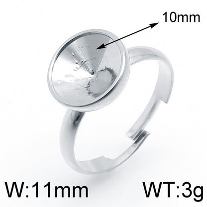 Simple Style Round Stainless Steel Plating Open Rings