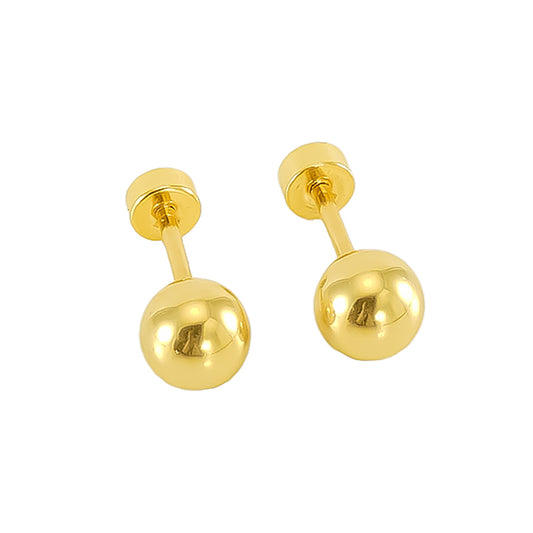 1 Pair Basic Round Polishing Plating Stainless Steel 18k Gold Plated Ear Studs