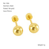 1 Pair Basic Round Polishing Plating Stainless Steel 18k Gold Plated Ear Studs