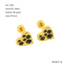 1 Pair Simple Style Heart Shape Polishing Plating Inlay Stainless Steel Rhinestones Zircon 18k Gold Plated Ear Studs