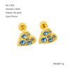 1 Pair Simple Style Heart Shape Polishing Plating Inlay Stainless Steel Rhinestones Zircon 18k Gold Plated Ear Studs