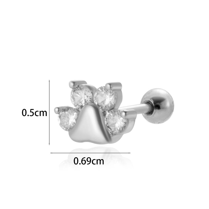 1 Piece Simple Style Classic Style Star Moon Butterfly Plating Inlay Stainless Steel Zircon 18k Gold Plated Ear Studs