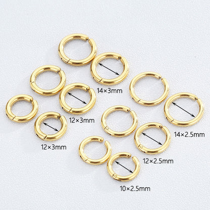 1 Pair Basic Round Plating Stainless Steel Earrings