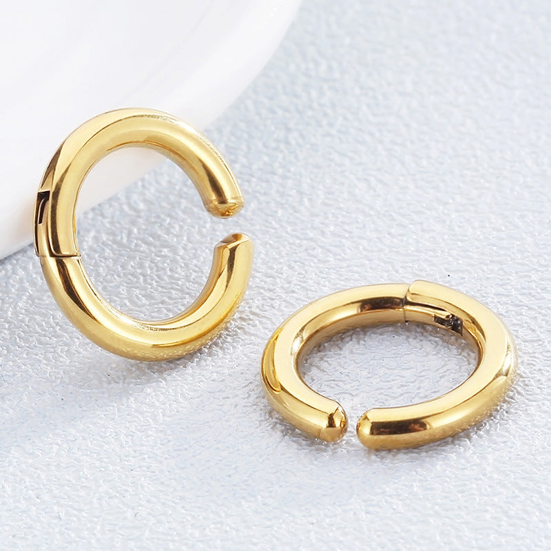 1 Pair Basic Round Plating Stainless Steel Earrings