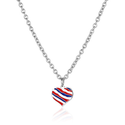 Simple Style Heart Shape Titanium Steel Enamel Pendant Necklace