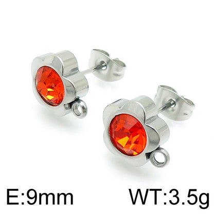 1 Pair Cute Flower Plating Inlay Stainless Steel Artificial Diamond Ear Studs