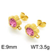 1 Pair Cute Flower Plating Inlay Stainless Steel Artificial Diamond Ear Studs