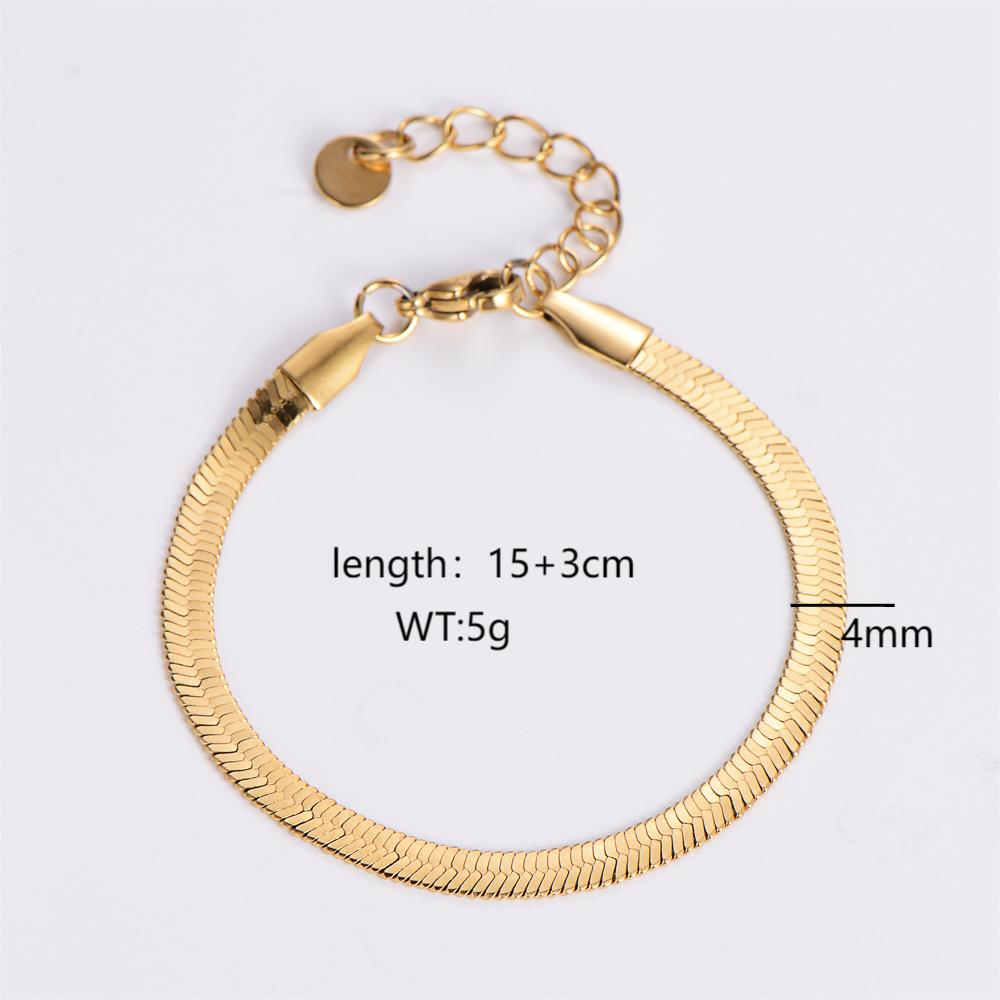 Simple Style Solid Color Stainless Steel Plating 18k Gold Plated Bracelets