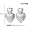 1 Pair Simple Style Korean Style Heart Shape Stainless Steel 18k Gold Plated Drop Earrings